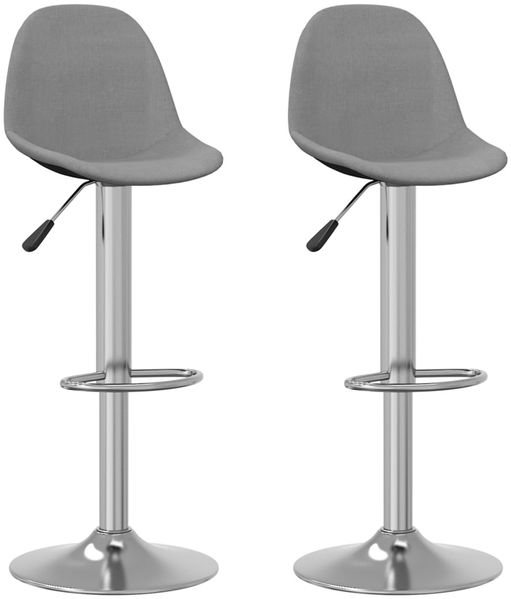 vidaXL Barhocker 2 Stk. Grau Stoff [333381]