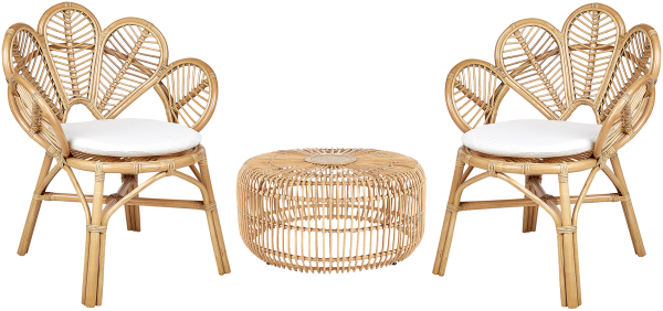 Bistro Set Rattan Natürlich FLORENTINE II RANDAZZO