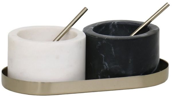 houseproud Servierschale Dual Servier Set mit Servierlöffel und Tablett