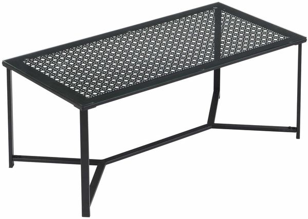 Couchtisch Glas Metall Schwarz 100 cm