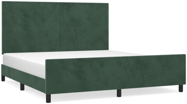 vidaXL Bettgestell mit Kopfteil Dunkelgrün 180x200 cm Samt 3125650