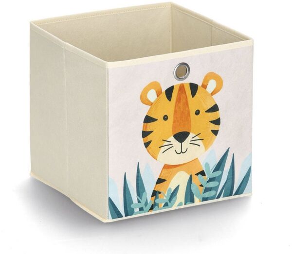 Aufbewahrungsbox Tiger, Vlies - Beige