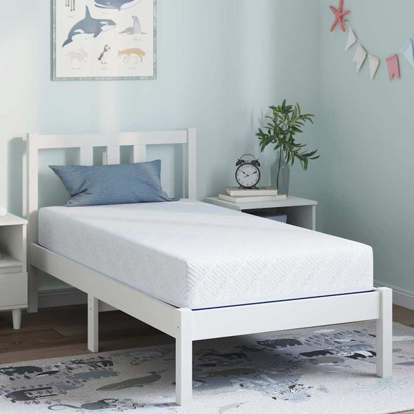 vidaXL Matratze Weiß und Blau 80 x 160 cm Jacquard-Stoff 4106334