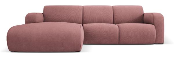 Micadoni Ecksofa Molino 4-Sitzer Links Strukturierter Stoff Rosa Bild 1