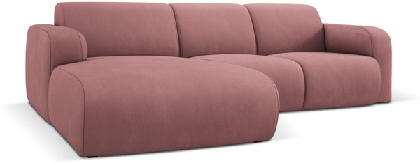 Micadoni Ecksofa Molino 4-Sitzer Links Strukturierter Stoff Rosa Bild 2