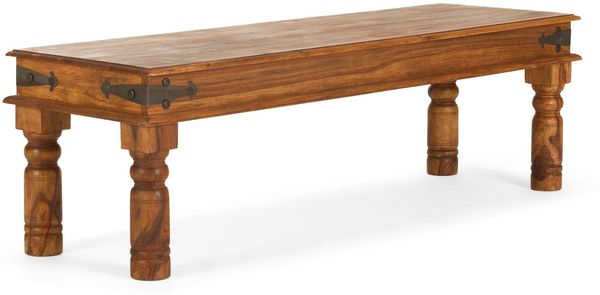 massivum Sitzbank Merlow 178x45 Akazie braun Massivholzbank Esstisch Holzbank rustikal ohne Lehne Landhausstil Esszimmerbank