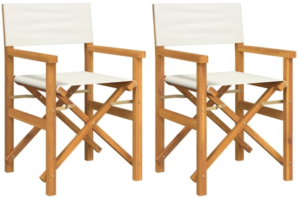 vidaXL Regiestühle 2 Stk. Klappbar Creme Massivholz Teak 4008512