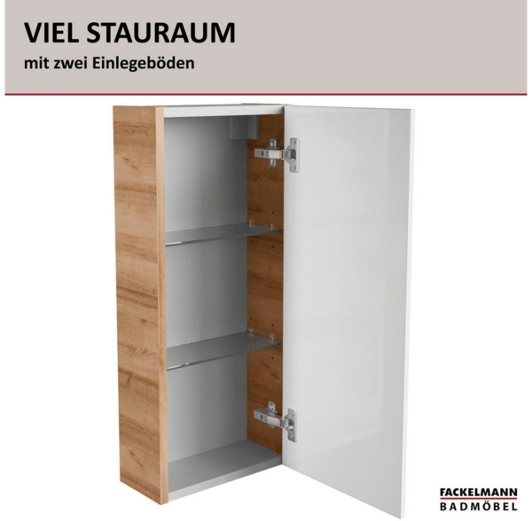 Fackelmann MILANO Hängeschrank 30 cm, Braun hell/Weiß Bild 2