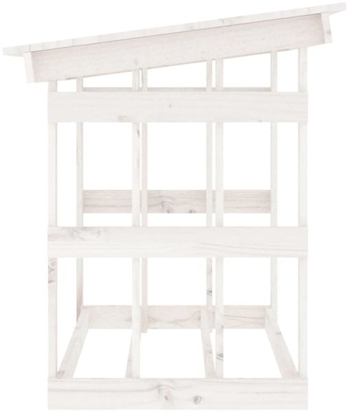 vidaXL Kaminholzregal Weiß 108x64,5x77 cm Massivholz Kiefer 822433 Bild 6
