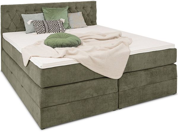 wonello Boxspringbett Verona 2, mit Bettkasten und wonello premium Topper 6 cm