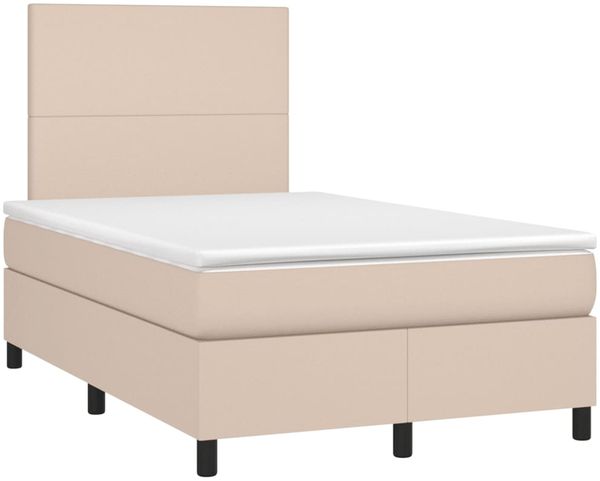 vidaXL Boxspringbett Matratze Cappuccino-Braun 120x190 cm Kunstleder 3269970 Bild 2