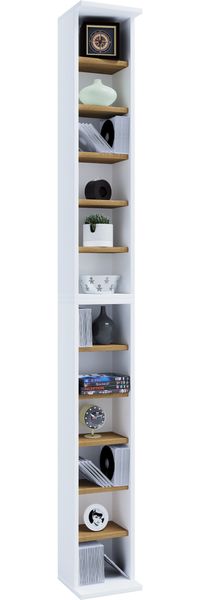 VCM Standregal Bigol 919401 Weiß / Honig-Eiche H. 180 x B. 21 x T. 20 cm