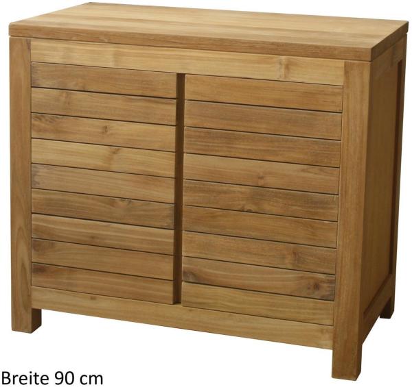 Badmöbel Set Bjurholm Teak Massivholz 1 Hochschrank 120 cm 150 cm Ragunda