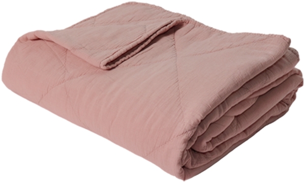 Decke Überwurf 100% Baumwolle 140 x 200 cm Skandinavisch Rosa