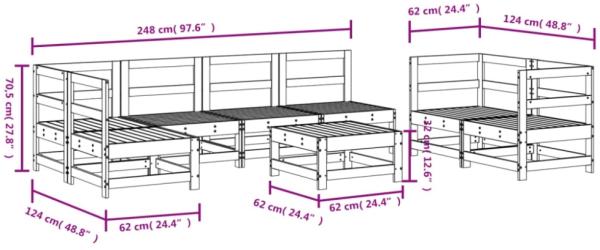 vidaXL 8-tlg. Garten-Lounge-Set Weiß Massivholz Kiefer 3186453 Bild 6