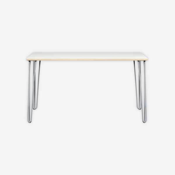 MultiDesk, 4 Stahlfüße, Dekor Plywood, Farbe Silber, Maße: H 740 x B 1400 x T 600 mm