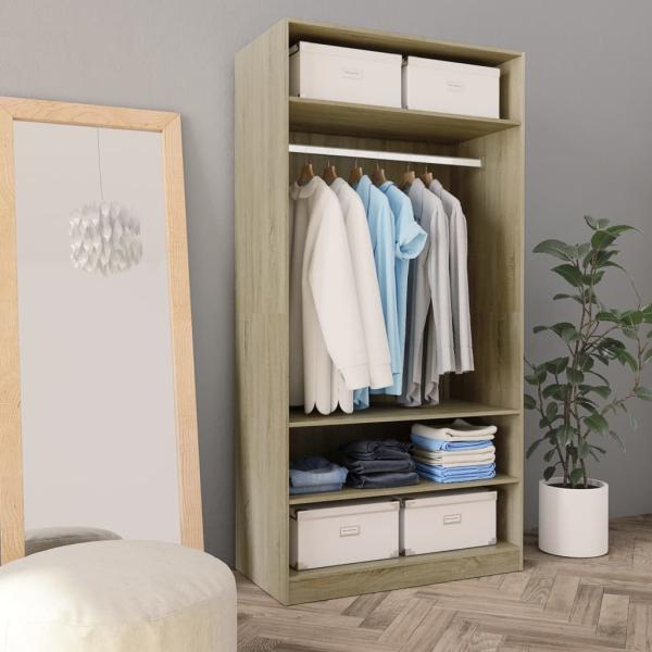 vidaXL '800228' Kleiderschrank, Spanplatte, Sonoma-Eiche, 100 × 50 × 200 cm