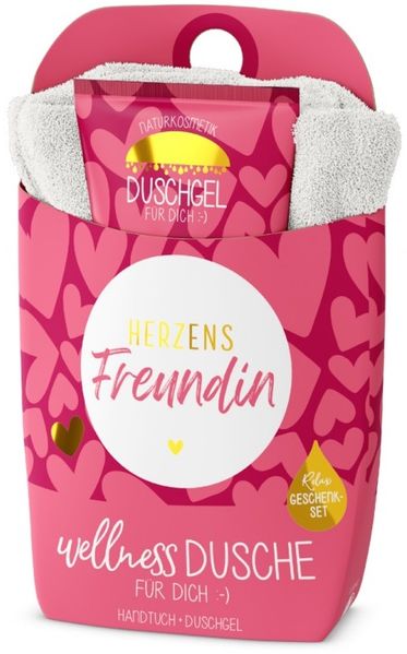 Wellness-Dusche Geschenkset Duschgel Handtuch la vida Herzen 1087141