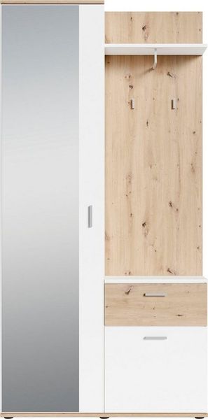 byLIVING Kompaktgarderobe Jakob mit großem Spiegel und Ablage, Breite 97 cm