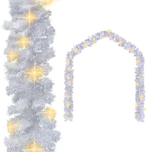 vidaXL Weihnachtsgirlande mit LED-Lichtern 5 m Weiß 284311
