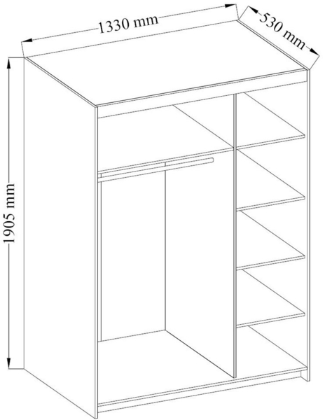 Beautysofa Eckkleiderschrank ELENA 3D mit Spiegel Bild 3