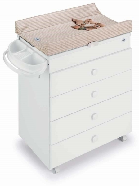 CAM Baby Mehrzweck-Wickelkommode Asia | Wickeltisch für 0-12 Monate | Mit Badewanne und Wickelauflage