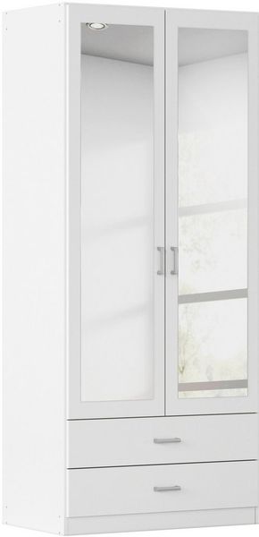 rauch Kleiderschrank Schrank Garderobe Ankleide GAMMA Breiten 91/136/181/226/271/315/360 cm (in 3 Ausstattungen BASIC/CLASSIC/PREMIUM (inkl. SOFT-CLOSE-Funktion) verschiedene Griff-Varianten, mit Spiegel TOPSELLER MADE IN GERMANY