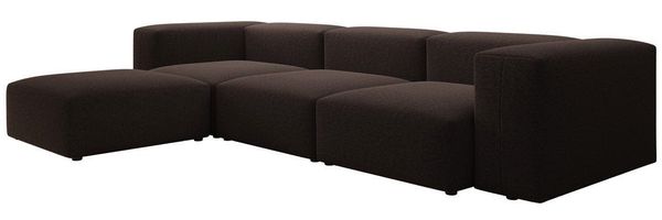 Luxusbetten24 Sofa Designer L Sofa Snug in Bouclé, Stellrichtung der Ottomane bei Montage frei wählbar