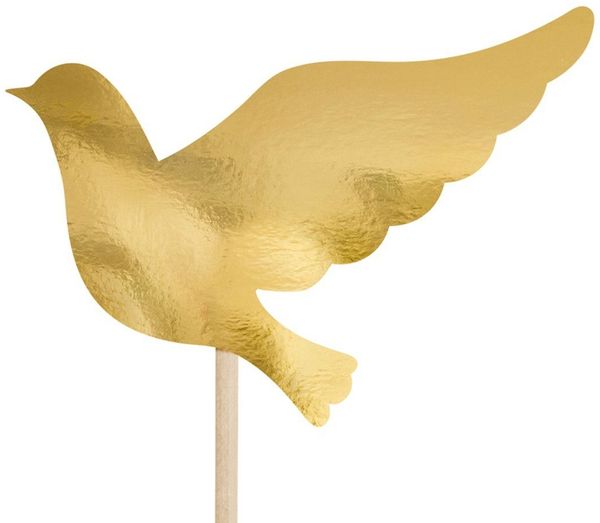 partydeco Tortenstecker, Cake Topper Erstkommunion 31,5cm gold 6er Set