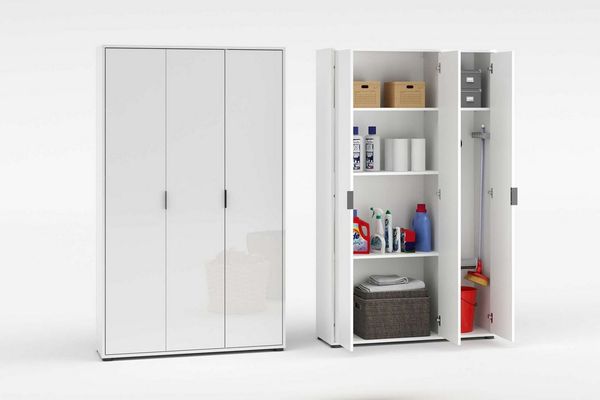 Home affaire Mehrzweckschrank JOLLY, Stauraumschrank, Breite 107 cm, Höhe 178 cm (1-St) 3 Türen,1 kleiner und 3 große Einlegeböden- Schrank hochglanz lackiert