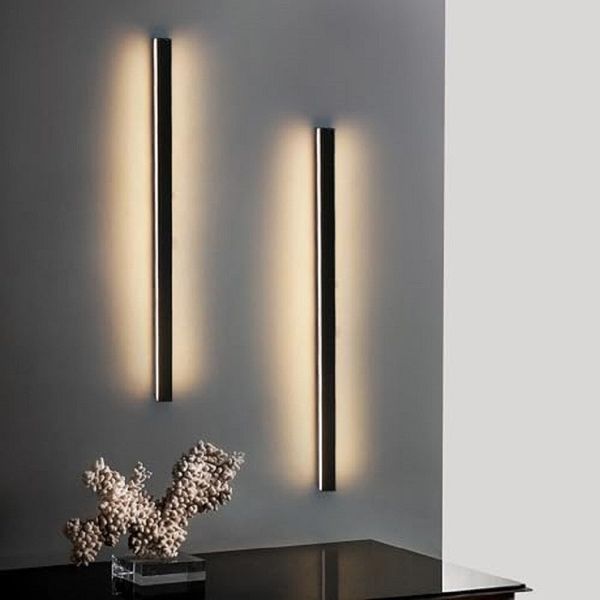 ZMH 2ER Wandlampe led Wandleuchte innen - Modern 60CM 21W Flur Up Down Warmweiß Flurlampe Wohnzimmerlampe Schwarze Bettlampe Wandbeleuchtung für Treppenhaus Wohnzimmer Kinderzimmer Schlafzimmer