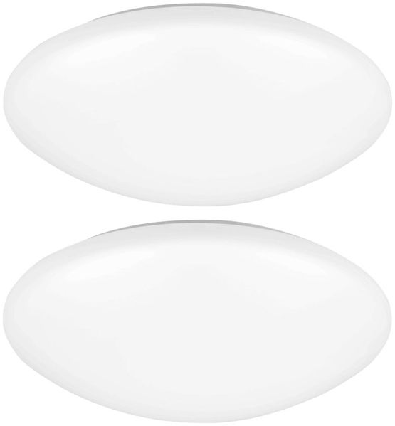 2x LED Deckenleuchte, Metall Kunststoff, weiß, D 26 cm
