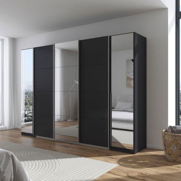 OTTO home Schwebetürenschrank Dreh-/Schwebetürenschrank Kleiderschrank Familie, OTTOs Choice, Agordo (B/H/T ca. 301x210X62cm, viele Farben & auch mit Spiegeln erhältlich) Stauraumwunder TOPSELLER, verschiedene Grifffarben Made in GERMANY