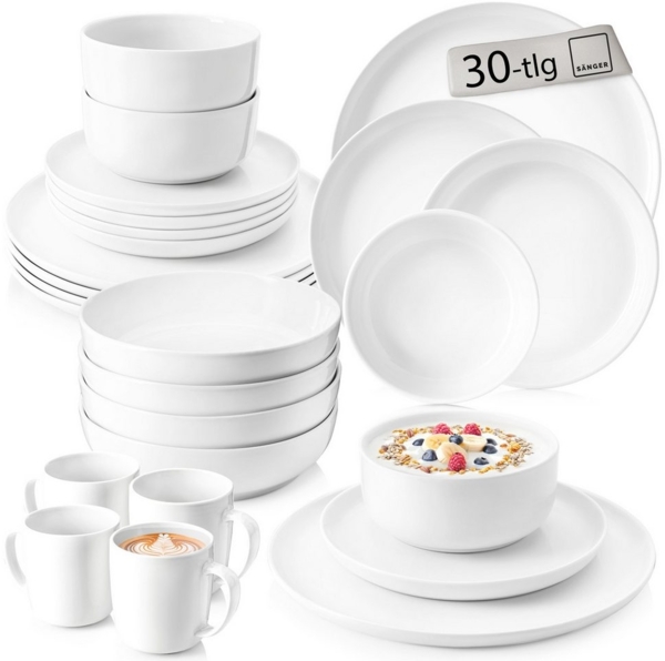 SÄNGER Porzellan Geschirrset Marlo 30-teilig für 6 Personen