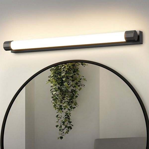 Nettlife LED Spiegelleuchte Schwarz Moderne Badezimmerleuchte 50cm10W 3000/4000K, LED fest integriert, für Flur Wohnzimmer Badezimmerspiegel