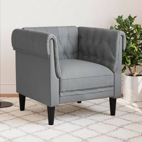 vidaXL Chesterfield-Sessel Hellgrau Stoff 372538