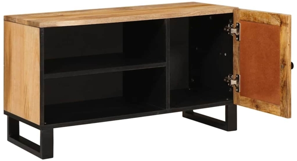vidaXL TV-Schränk mit Speicher Braun 80 x 33 x 46 cm Massivholz Mango 4018059