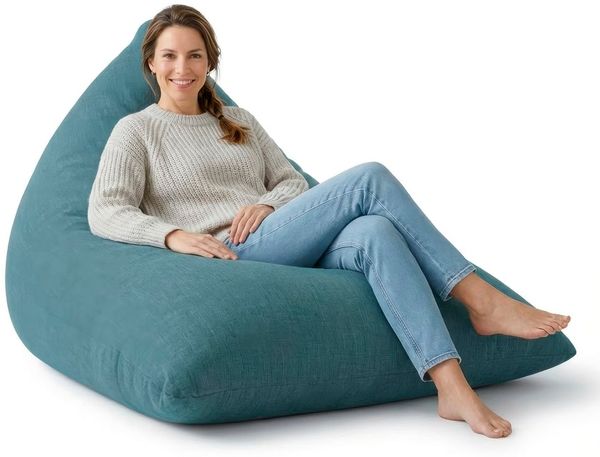 Lumaland 'Interior Line' Sitzsack, Dreieckig, Aqua, 150 x 100 x 100 cm, 370 l Bild 3