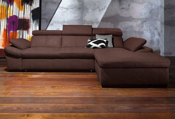 exxpo - sofa fashion Ecksofa Salerno, Funktionssofa, Breite 280cm, hoher Sitzkomfort, L-Form, inkl. Kopf- und Armteilverstellung, wahlweise mit Bettfunktion