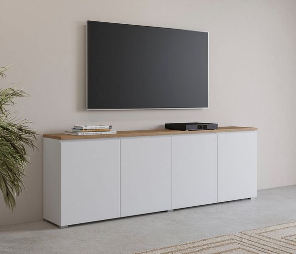 OTTO home Sideboard Modo, Breite 200 cm, moderne grifflose Kommode 4Türen, Anrichte mit viel Stauraum, Einlegeböden verstellbar