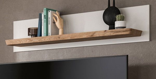 Wandboard Michigan in weiß matt und Eiche 120 cm