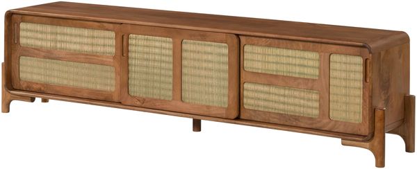 TV-Board Mango/Seegras 200 x 40 x 50 hellbraun lackiert MIZUMI #108