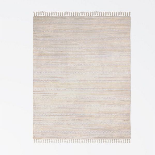 Wohnando Teppich MY-RUG Nandini, Chindi-Teppich 150x80cm, rechteckig, Höhe: 10 mm, aus recycelten Baumwollresten, handgewebt, wendbar, mit Fransen