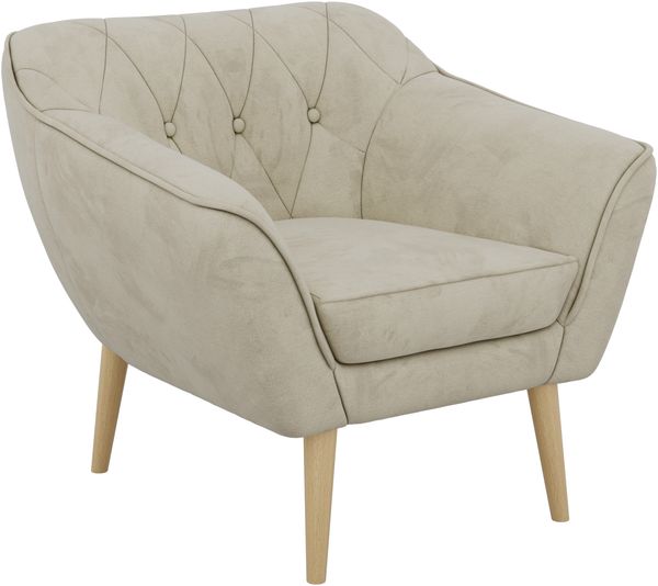 Polstersessel PIRS 1 skandinavischer Design 1-Sitzer, Sessel mit Wellenfederung, Buche Füße, Einzelsessel, Hoher Sitzkomfort - Beige Velvet Bild 8