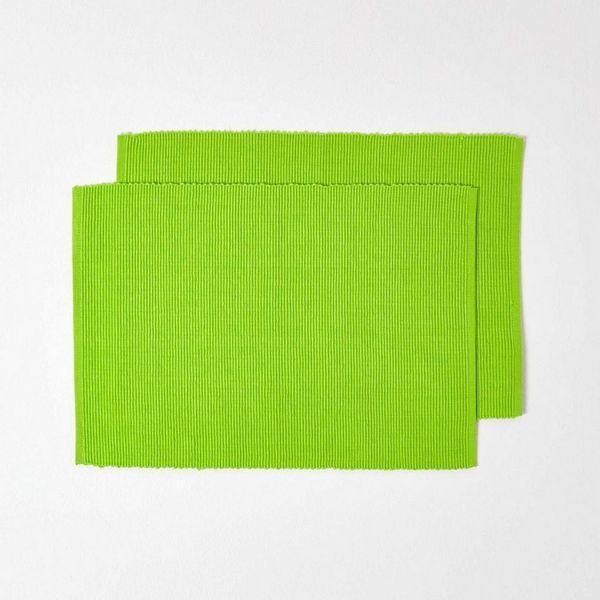 Homescapes Platzset Tischset limette im 2er-Set – 30 x 45 cm, 100% Baumwolle