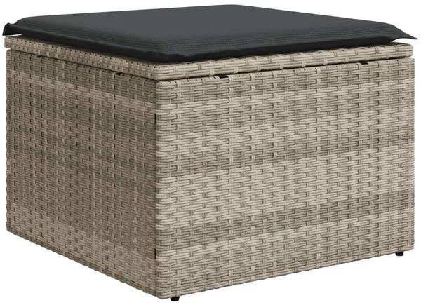 vidaXL 7-tlg. Garten-Sofagarnitur mit Kissen Hellgrau Poly Rattan 3220501 Bild 3
