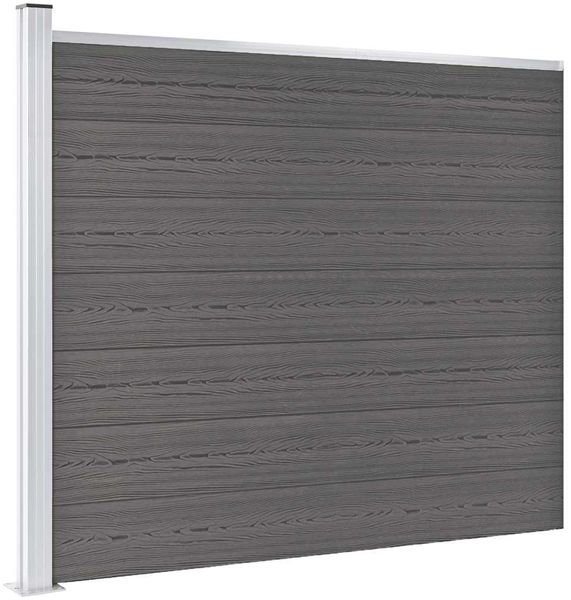 vidaXL Zaunelement WPC 175x146 cm Grau 148983