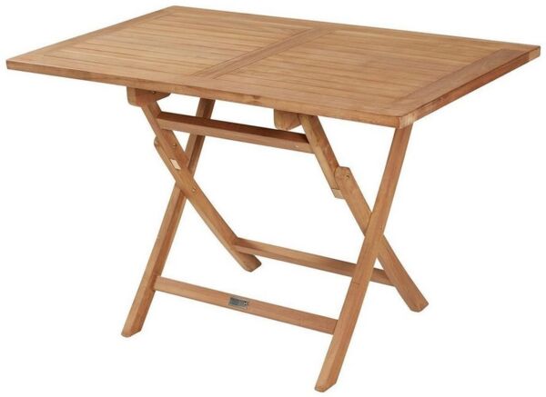Outdoor Klapptisch BUTTERFLY, Braun, Teakholz massiv, Klappbar, B 120 x H 74 x T 70 cm