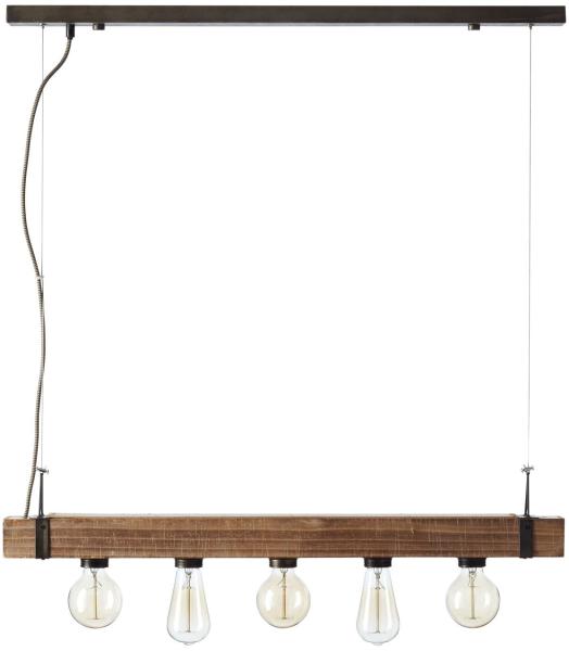 BRILLIANT Lampe Woodhill Pendelleuchte 5flg antik/schwarz | 5x A60, E27, 30W, g.f. Normallampen n. ent. | In der Höhe einstellbar | Für LED-Leuchtmittel geeignet