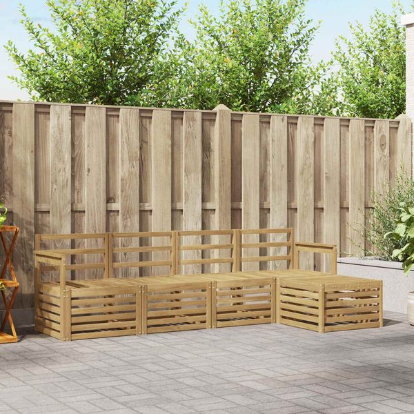 vidaXL Outdoor-Sofagarnitur 5 pcs Weiß 249 x 122,5 x 73 cm 3391659